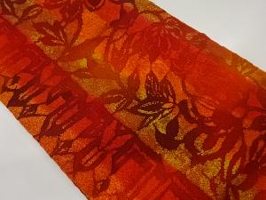 縮緬地花唐草模様名古屋帯